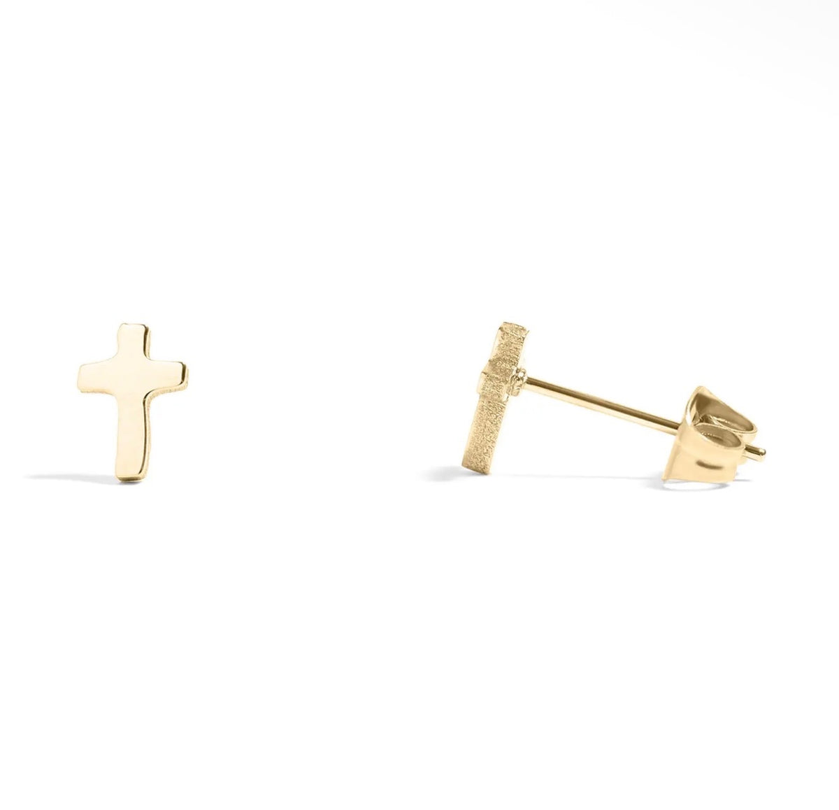 Minimal Cross Stud Earrings