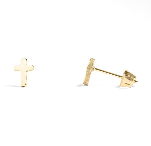 Minimal Cross Stud Earrings