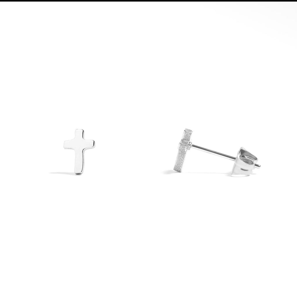 Minimal Cross Stud Earrings