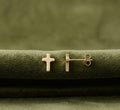Minimal Cross Stud Earrings